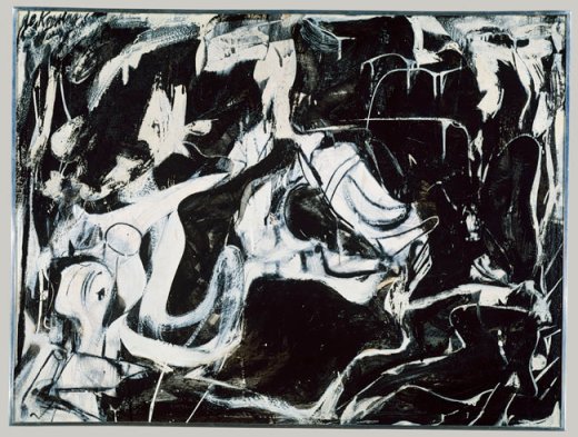 "Black Untitled, 1948" (1948) karya Willem de Kooning. Kini Dipajang di Metropolitan Museum of Art, New York.